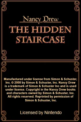 Nancy Drew - The Hidden Staircase (USA) screen shot title